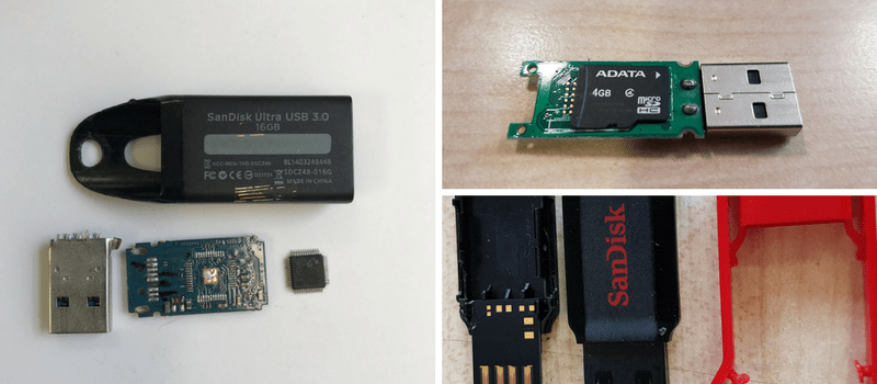 Broken USB memory stick on repair at R3